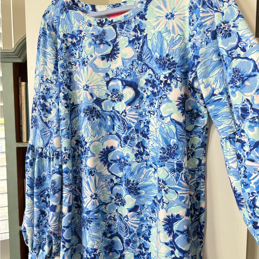LILLY PULITZER ROUND NECK COASTAL BLUE SWEATSHIRT BARTLETT CATCH N KEEP DRESS XL - Picture 10 of 15